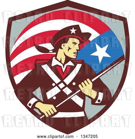 Vector Clip Art Of Retro American Patriot Minuteman Revolutionary