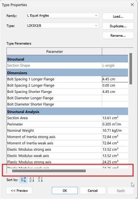 Horizontal Scroll Bar Shown In The Edit Type Dialogue In Revit