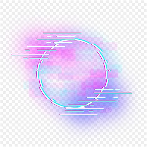 Neon Fault Hd Transparent Round Colorful Neon Fault Border Neon