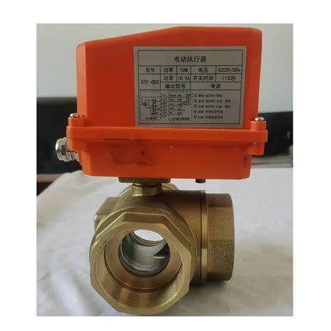 Ac220v Dn50 2 Inch 3 Wayt Type 3 Wires 2 Control Brass Electric Actuator Motorized Ball Valve