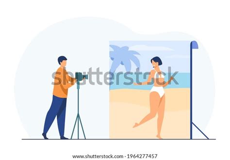 Photoshoot Model Bathing Suit Over Royalty Free Licensable Stock