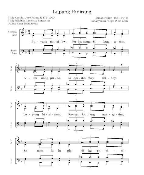 Pdf Lupang Hinirang Satb Felipe De Leon Pdfslide