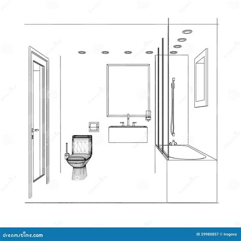 Sketch Bathroom Stock Illustration Illustration Of Natural 29980857