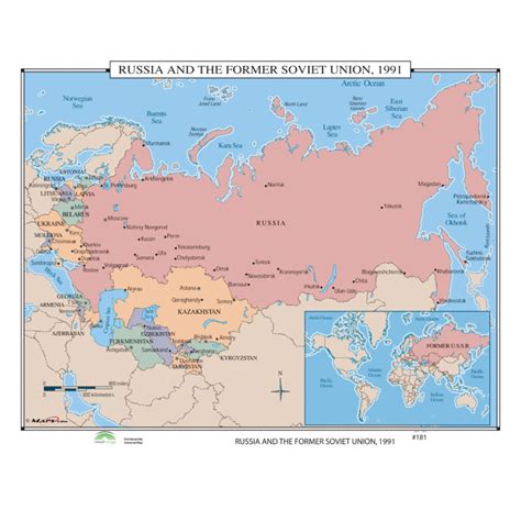 #181 Russia & the Former Soviet Union, 1991 - The Map Shop