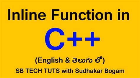 Inline Function In C Inline Function In Telugu By Sudhakar