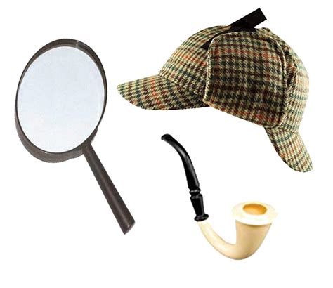 Buy Sherlock Holmes Fancy Dress Accessory Set Deerstalker Hat