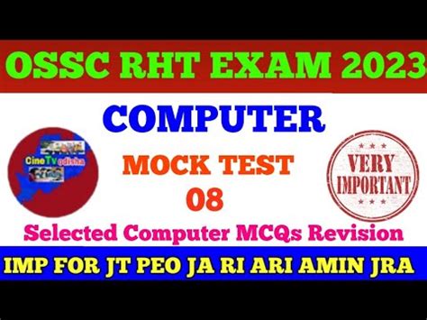 Ossc Rht Exam Computer Mcqs Revision Ri Ari Amin Jra Peo