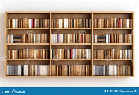 Bookshelf Elegance on White Background Stock Photo - Image of bookshelf ...