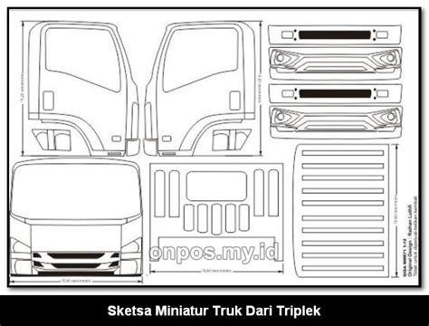 Sketsa Miniatur Truk Dari Triplek Miniatur Menggambar Pola Mainan Kayu