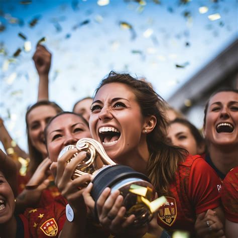 Premium AI Image | Spain women's national football team victory