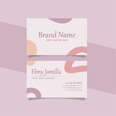 Printable Aesthetic Business Card Template Decorated With Organic