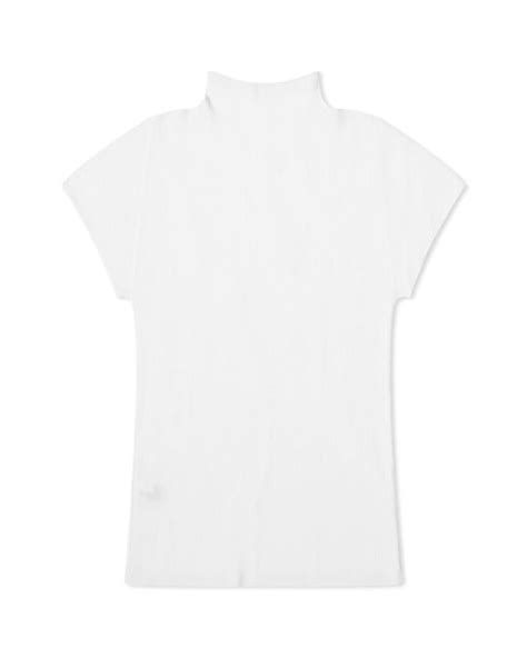 Pleats Please Issey Miyake Mist Basics Top In White Lyst