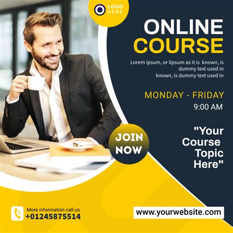 Online Course Banner Template Postermywall