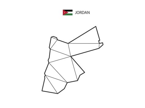 Mosaic Triangles Map Style Of Jordan Isolated On A White Background