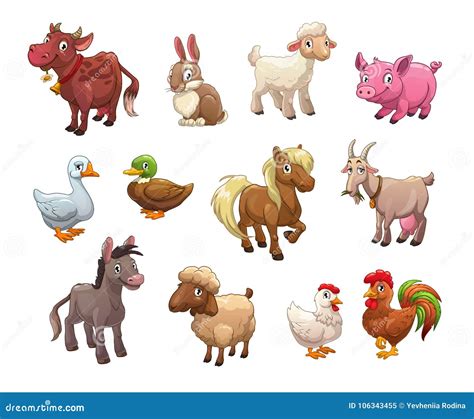 Agricultural Animals Cute Cartoon - Animals World