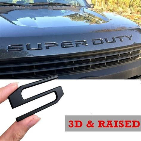 Matte Black Raised Super Duty Hood Grille Insert Letter Fit For 2017