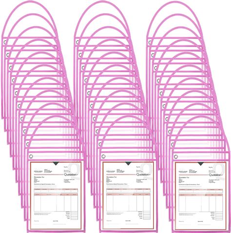 Geyee 50 Pack Job Ticket Holders Work Order Holder Pockets