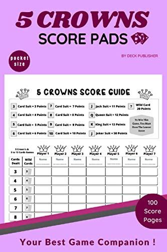 5 Crowns Score Sheet 100 Five Crowns For Scorekeeping Easy To Read