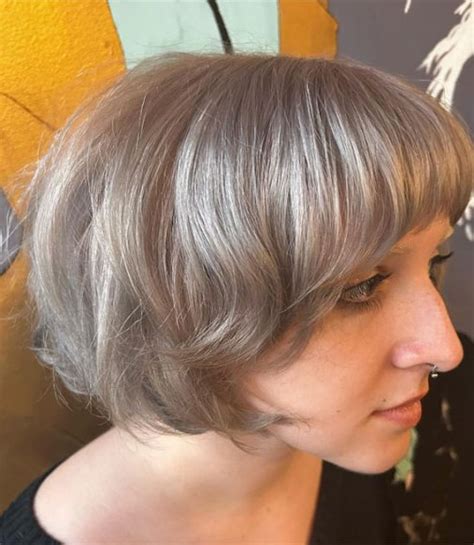 Chic French Bob Hairstyles Silver Ash Blonde French Bob Fab Mood Wedding Color