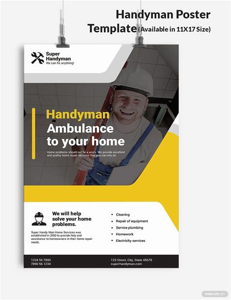 Handyman Poster Template in Pages, InDesign, Illustrator, Publisher ...