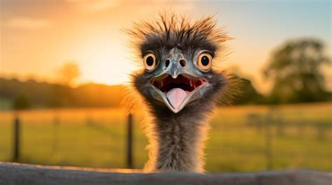 Premium Photo | Hilarious Ostrich Meme Art Zany Humor And Youthful ...