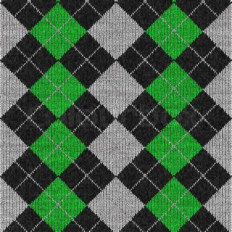 A Green And Black Plaid Argyle Pattern That Tiles Seamlessly Stock