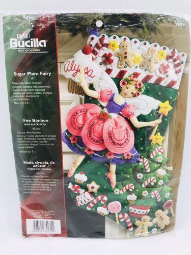 Sugar Plum Fairy Felt Stocking Kit Bucilla New Applique