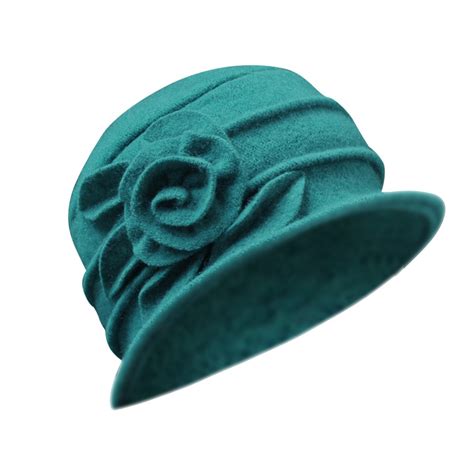 Fedora Dames Elegante Wollen Bloem Hoed Winter Par Grandado