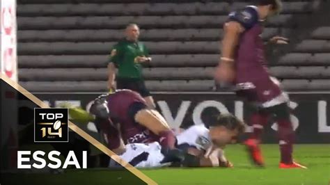 TOP 14 Essai de Paul ABADIE SUA Bordeaux Bègles Agen J7