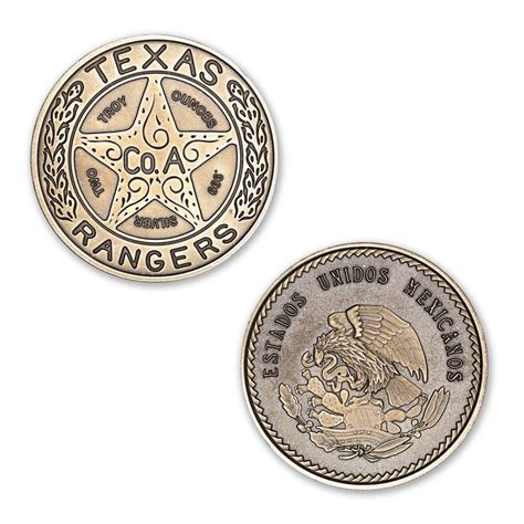 Texas Ranger Badge 2 Troy Ounce 39mm Antiqued Limited Mintage