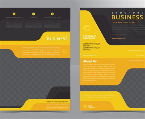 Modern Yellow Brochure Template Vector Art And Graphics