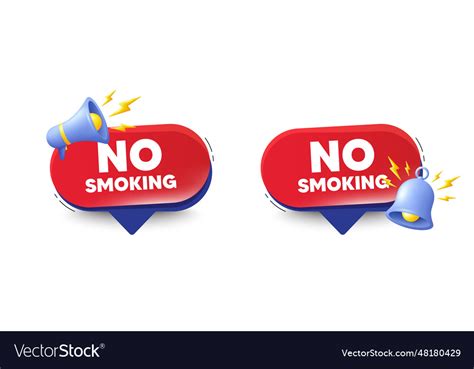 No Smoking Tag Stop Smoke Sign Red Speech Vector Image