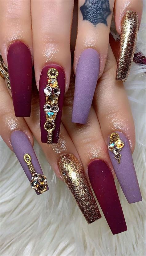 22 Trendy Fall Nail Design Ideas Gradient Purple Nails