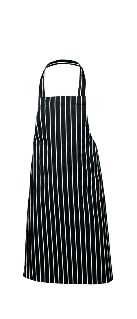 Black Butchers Stripe Bib Apron 70x100cm Bib Aprons