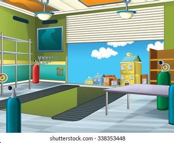 Cartoon Background Garage Illustration Children Stock Illustration ...