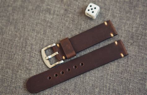 Leather Watch Strap Watch Strap Dark Brown Wrist Watch Band Etsy