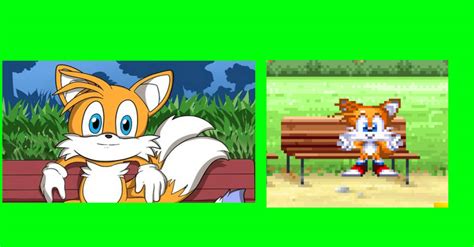 meme of the Tails in a bench(sprite version) by Gatodeurano2 on DeviantArt