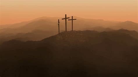 Gólgota el lugar de la calavera las tres cruces del calvario fondo de