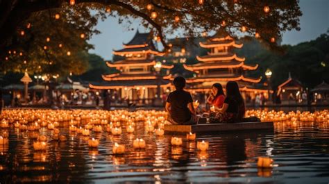 Premium AI Image | Loy Krathong festival in Bangkok Thailand One of the most important festivals ...