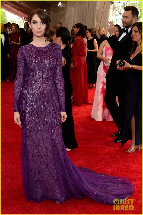 Alison Brie Wears Sheer And Lacy Purple Dress At Met Gala 2015 Photo 3363044 Alison Brie Photos