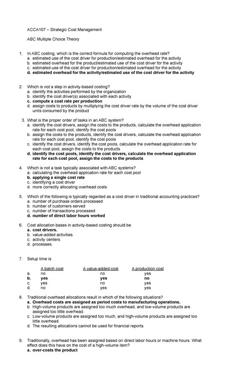 Assigning Overhead Using Abc Will Usually 2