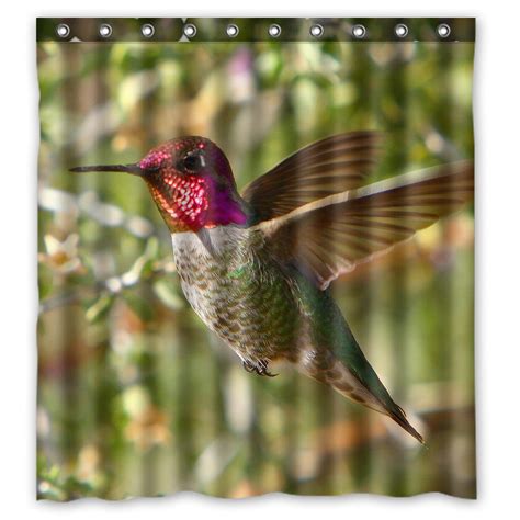 Zkgk Hummingbird Waterproof Shower Curtain Bathroom Decor Sets With