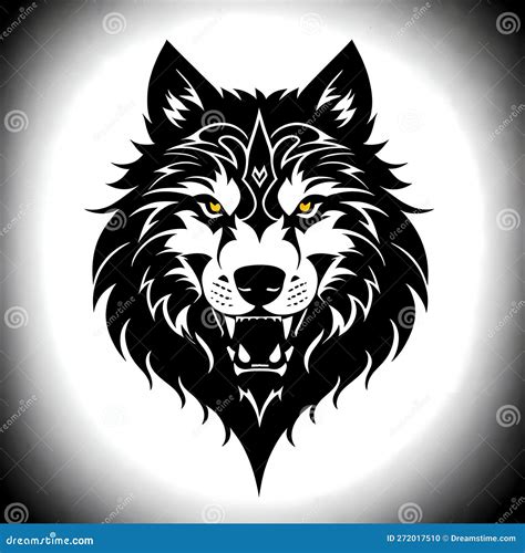 Wolf Fenrir X27 S Head Sticker Or Tatoo Design Black On White