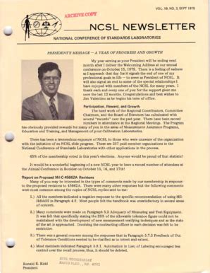 Fillable Online NCSL NEWSLETTER NCSL International Fax Email Print