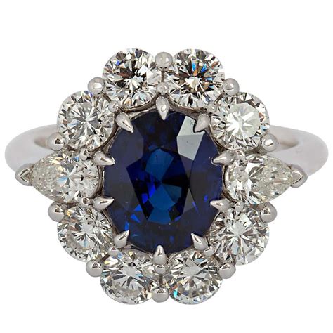 6 Carat Oval Blue Sapphire And Diamond Ring For Sale At 1stdibs 6