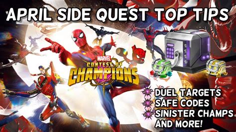 Codes Objectives Champ Reveals And More April Side Quest Guide Marvel Contest Of Champions