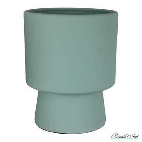 Vaso De Cer Mica Verde Menta Novo Tempo Vasos Para Plantas