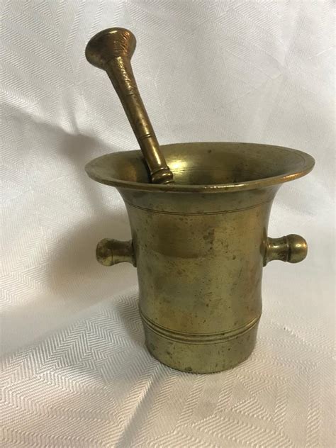 Vintage Brass Mortar And Pestle Two Sizes African Brass Heavy Brass Etsy