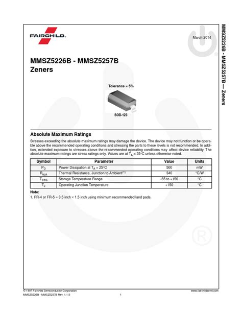 Mmsz5245b Datasheet Zener Diode