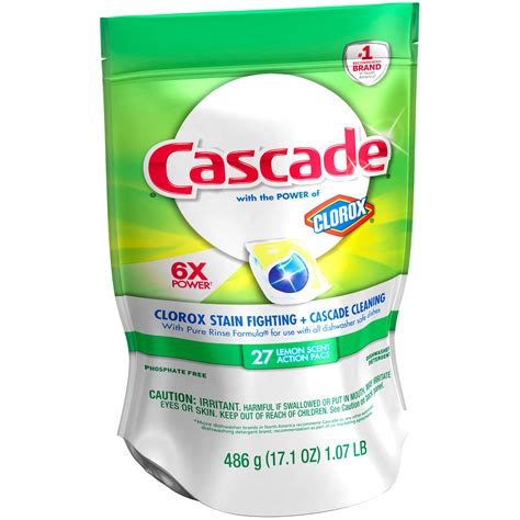 Cascade® With Clorox® Lemon Scent Actionpacs Dishwasher Detergent 171